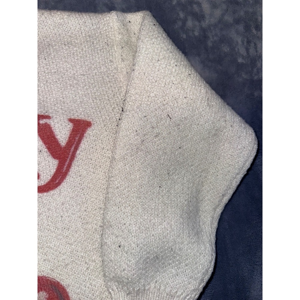 Vintage Style Cherry Graphic Knit Sweater Cream Off-White Crewneck Pullover - Picture 3 of 5